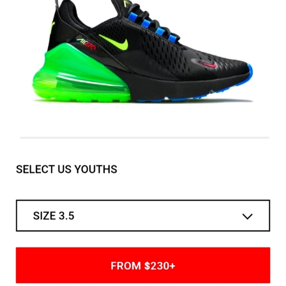 Nike Other - Nike Air Max 270 GS Black Green Ghost Fight Club Youth Edition